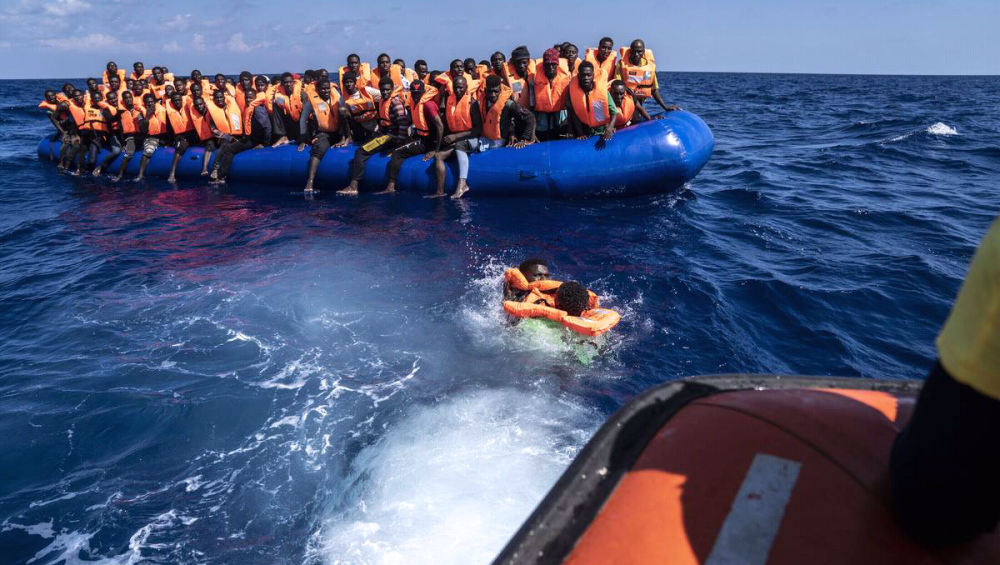 Spanish NGO- Open Arms, rescues 178 migrants from 14 different nationalities in the mediterranean sea on September 30th, 2023. Photo：Jose Colon – Anadolu Agency