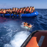 Spanish NGO- Open Arms, rescues 178 migrants from 14 different nationalities in the mediterranean sea on September 30th, 2023. Photo：Jose Colon – Anadolu Agency