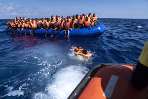 Spanish NGO- Open Arms, rescues 178 migrants from 14 different nationalities in the mediterranean sea on September 30th, 2023. Photo：Jose Colon – Anadolu Agency